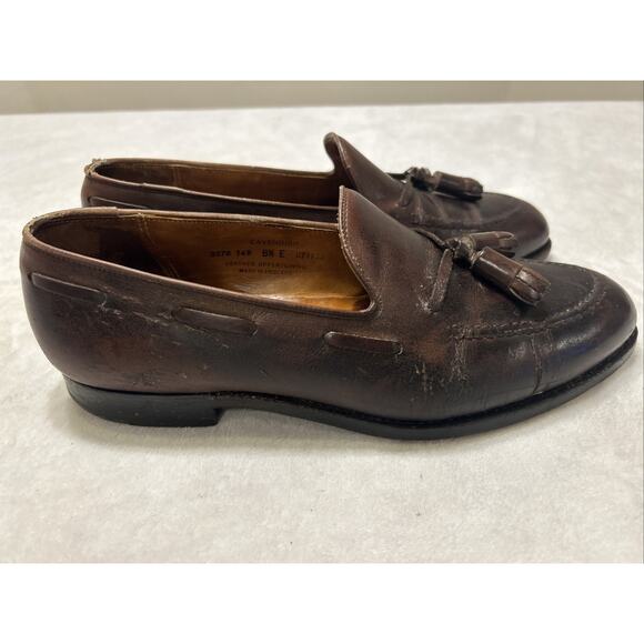 Crockett Jones Men’s Shoes Size 8.5 E Brown Cavendish Leather Tassel Loafers - Picture 3 of 9